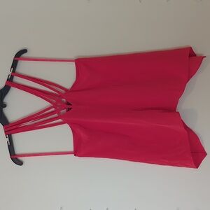 BCBG MaxAzria Red Berry Strappy Silk Tank Top, Size S